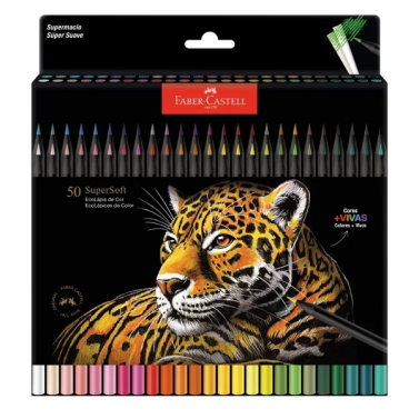 Estojo Lápis de Cor Supersoft C/50 210750 Faber